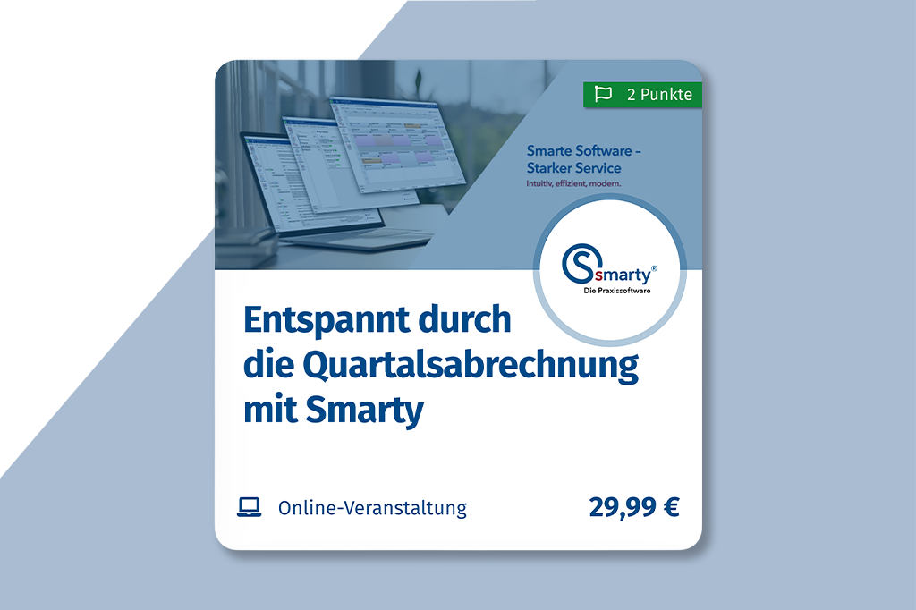 Seminar Kachel - Entspannt durch die Quartalsabrechnung mit Smarty